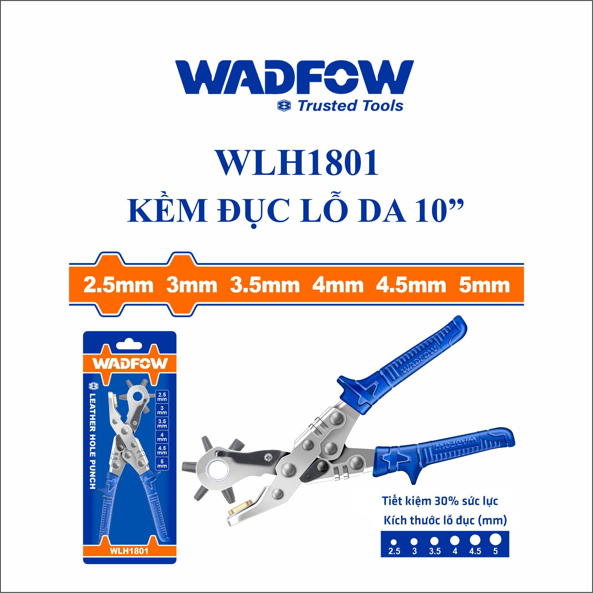  Kìm đục lỗ da 10 Inch WADFOW WLH1801 