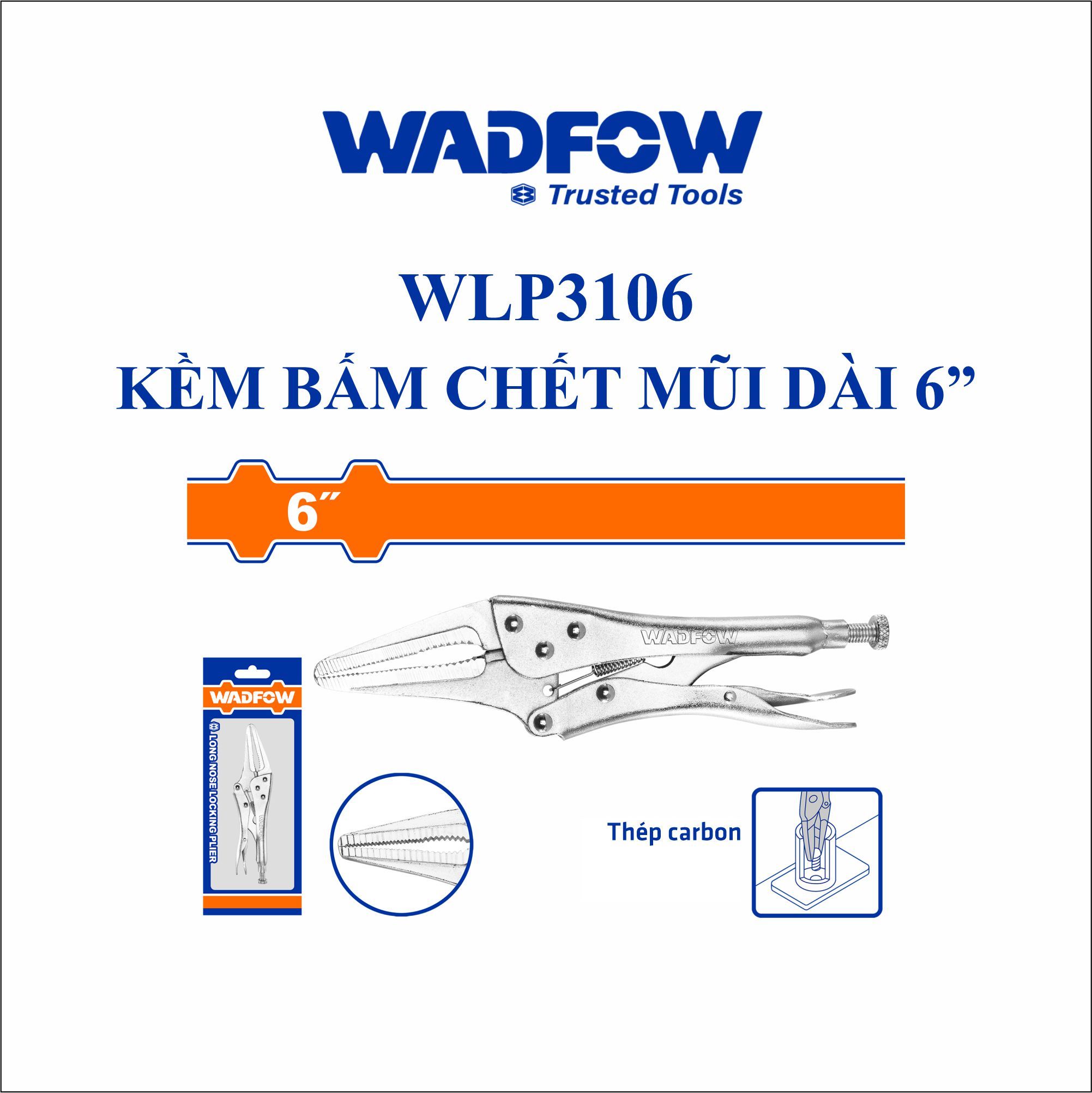  Kìm bấm chết mũi dài 6 Inch WADFOW WLP3106 