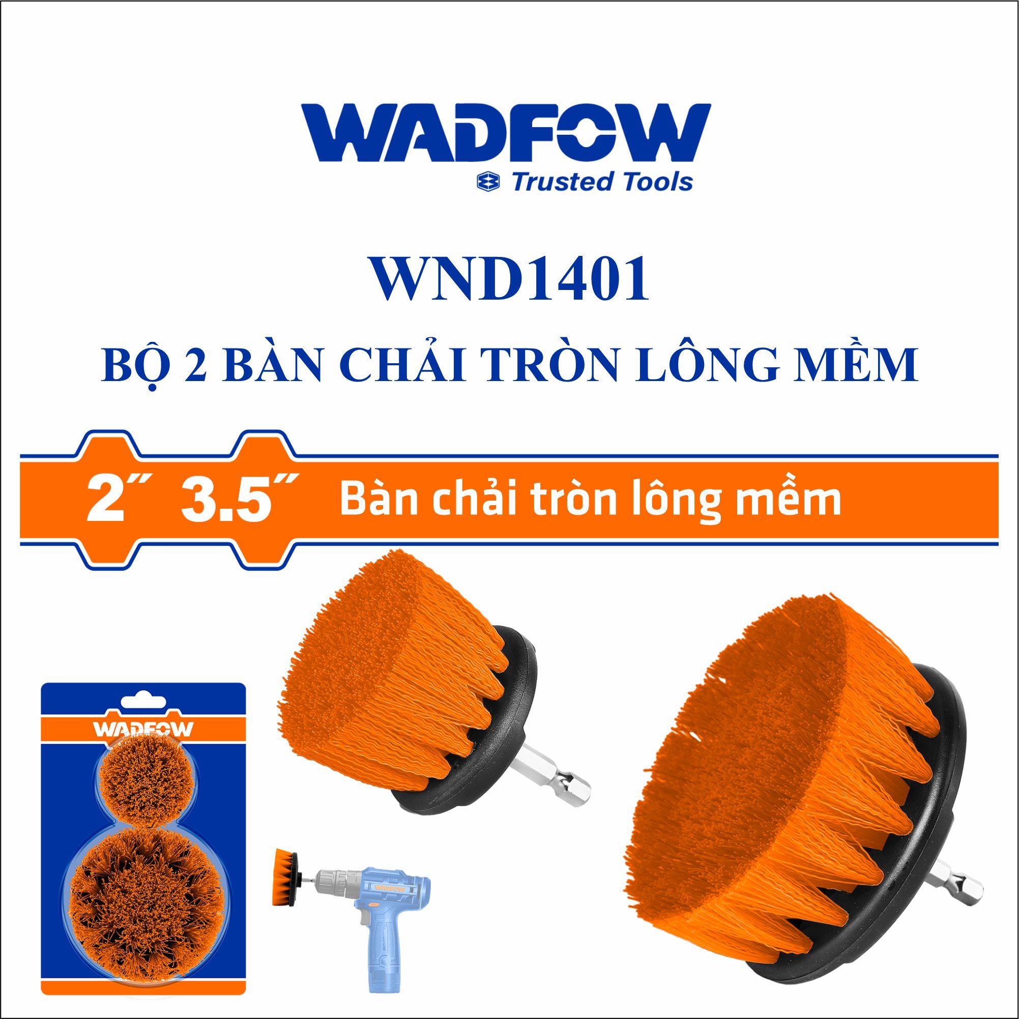  Bộ 2 bàn chải tròn lông mềm  WADFOW WND1401 