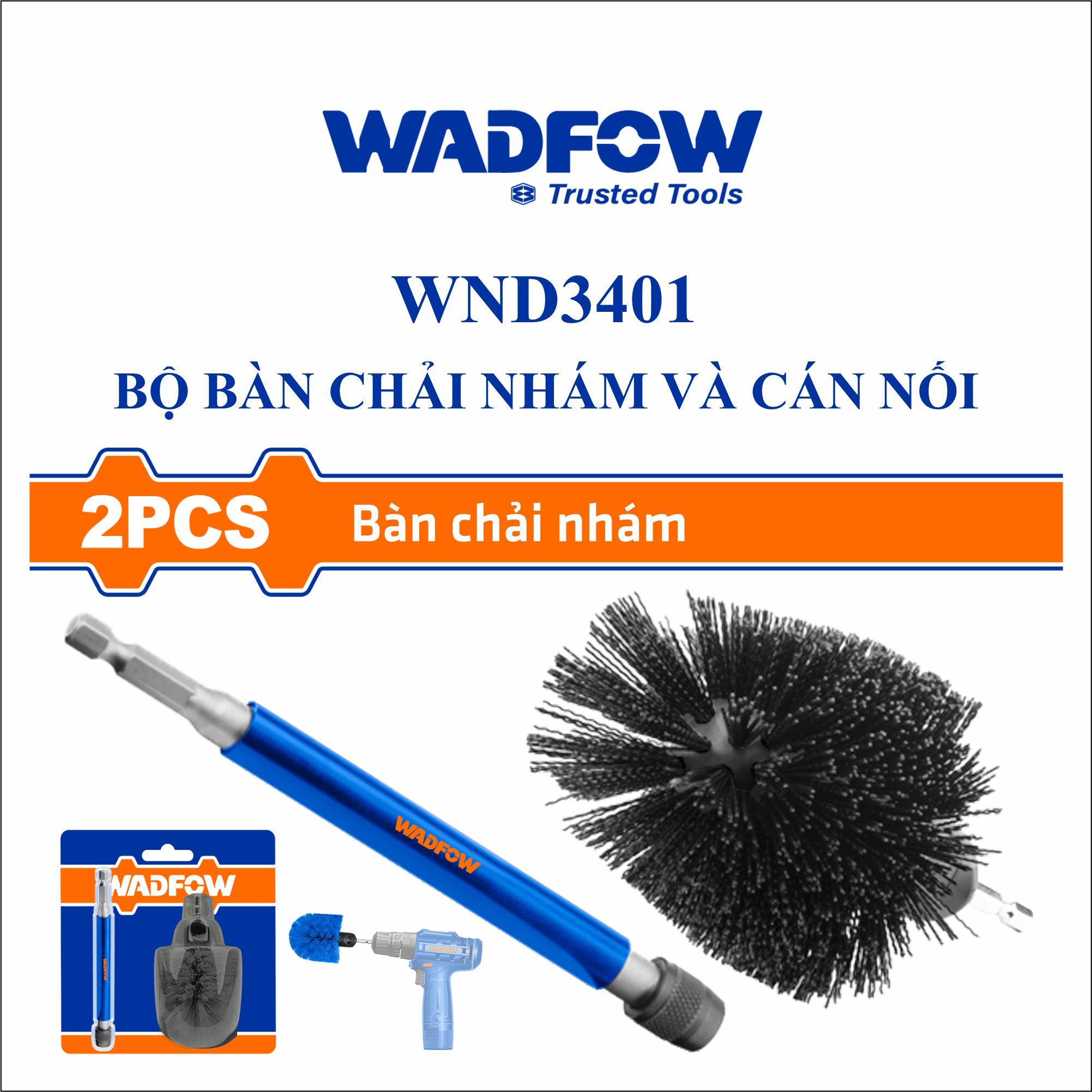  Bộ bàn chải nhám và cán nối WADFOW WND3401 