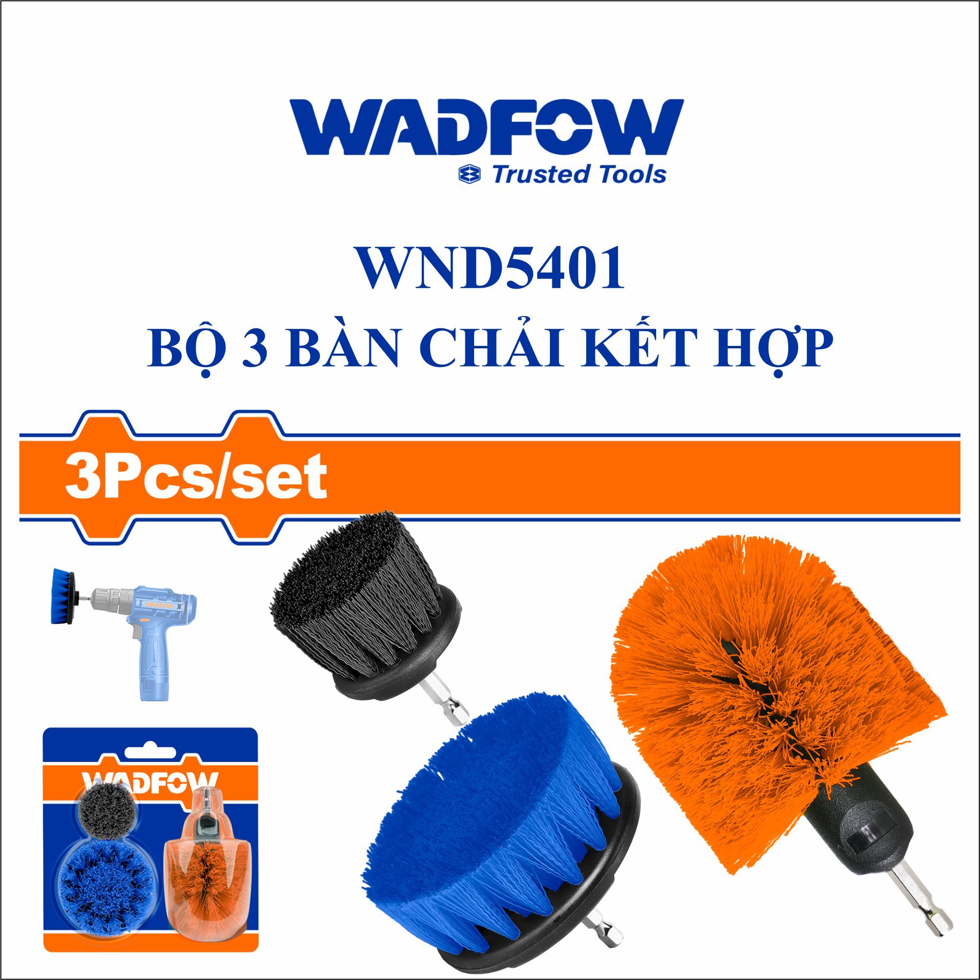  Bộ 3 bàn chải kết hợp WADFOW WND5401 