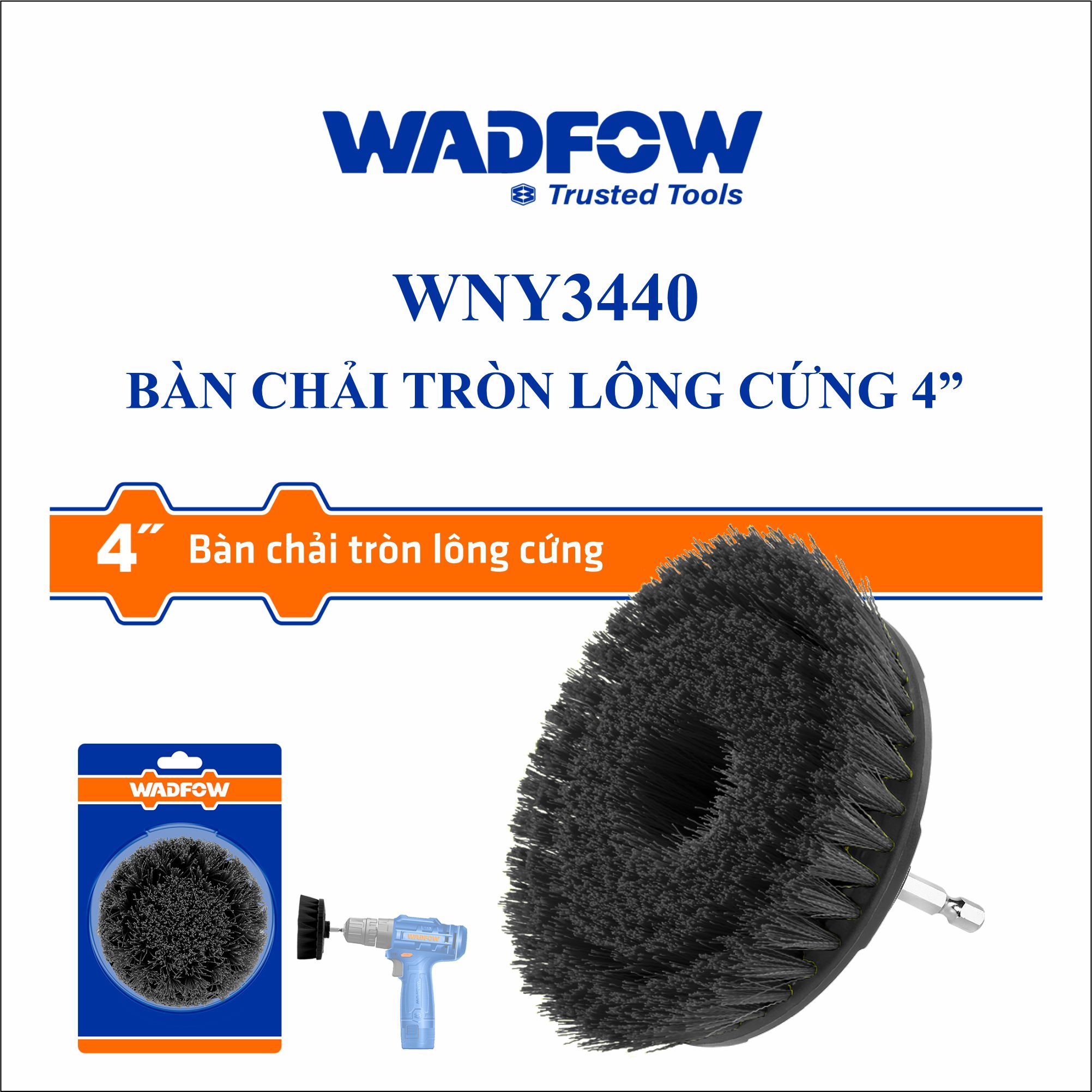  Bàn chải tròn lông cứng 4 Inch WADFOW WNY3440 