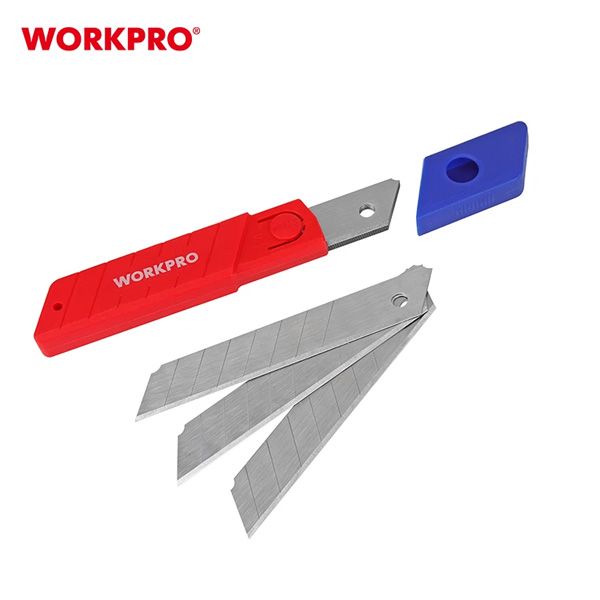 Hộp 10 lưỡi dao rọc giấy 18mm thép SK2 Workpro WP212004