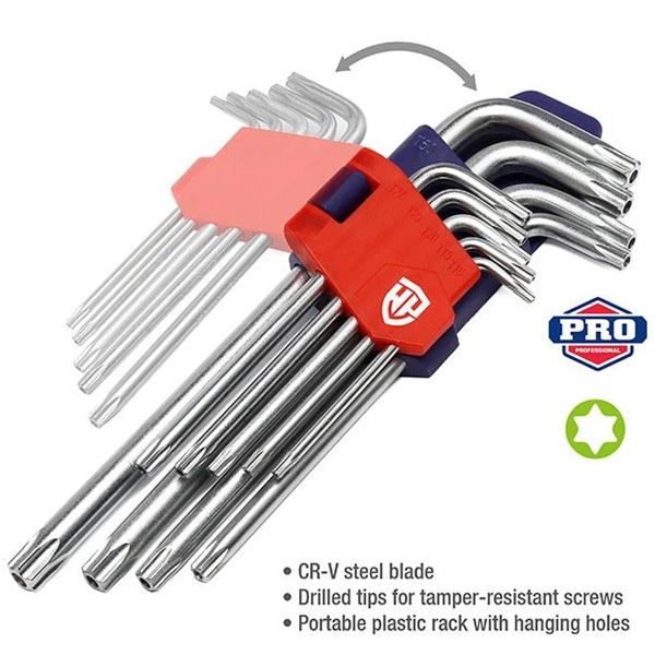 Bộ lục giác đầu sao T10-T50 loại trung 9 chi tiết Workpro WP222002