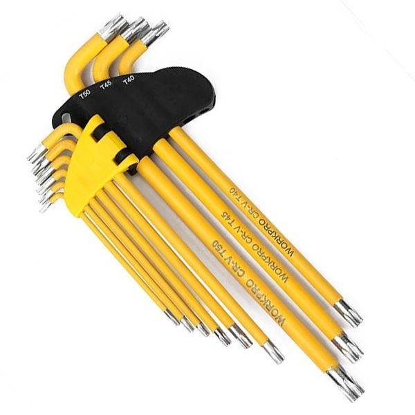Bộ lục giác đầu sao T10-T50 loại dài 9 chi tiết Workpro WP222008