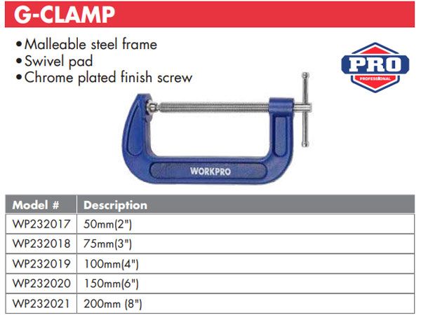  Cảo chữ C 2 inch Workpro WP232017 