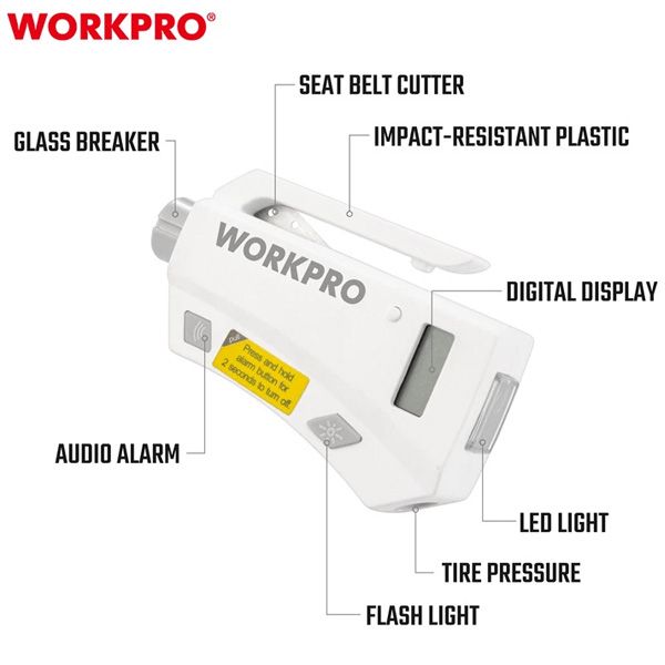  Công cụ khẩn cấp đa năng cho ô tô 7 trong 1 Workpro WP319024 