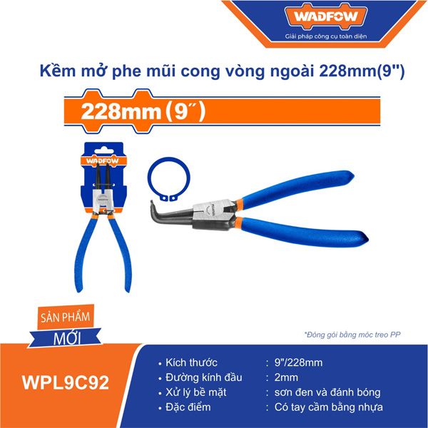 Kìm mở phe mũi cong vòng ngoài 9 inch/ 228mm WADFOW WPL9C92