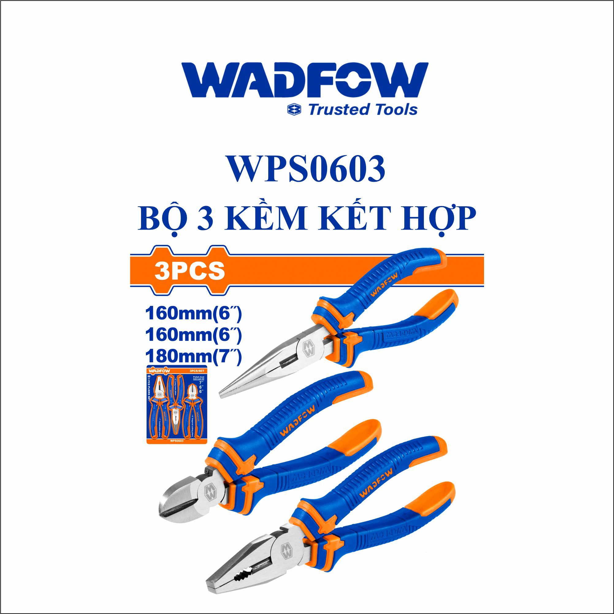  Bộ 3 Kìm kết hợp WADFOW WPS0603 