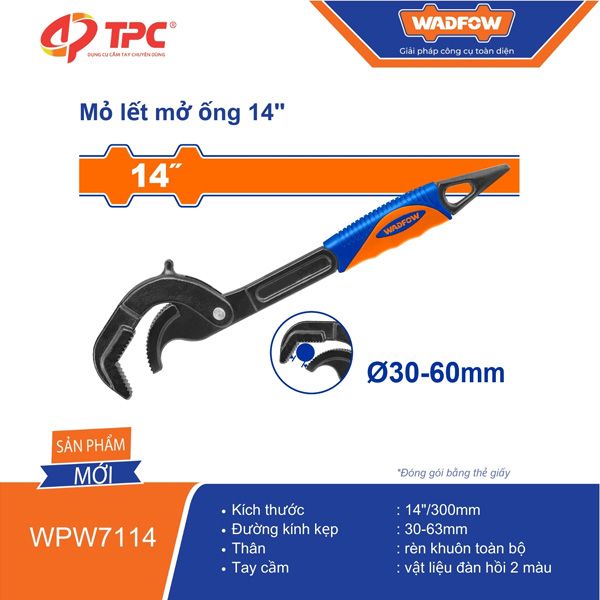 Mỏ lết mở ống chuyên dùng 14 Inch/ 350mm WADFOW WPW7114
