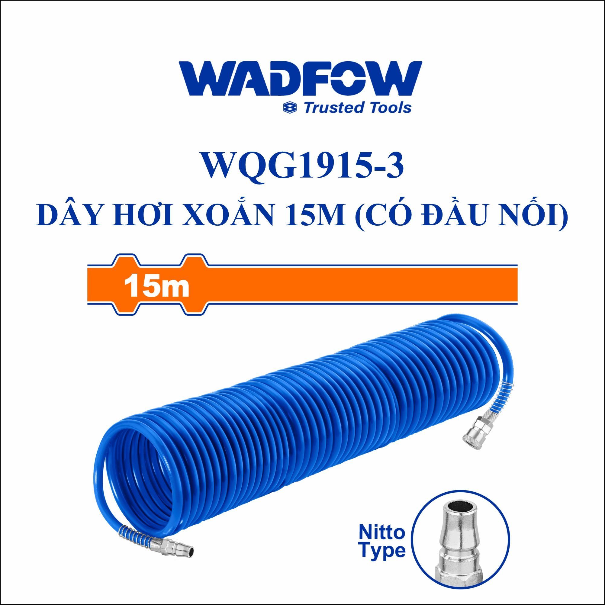  Dây hơi xoắn 15M có đầu nối WADFOW WQG1915-3 