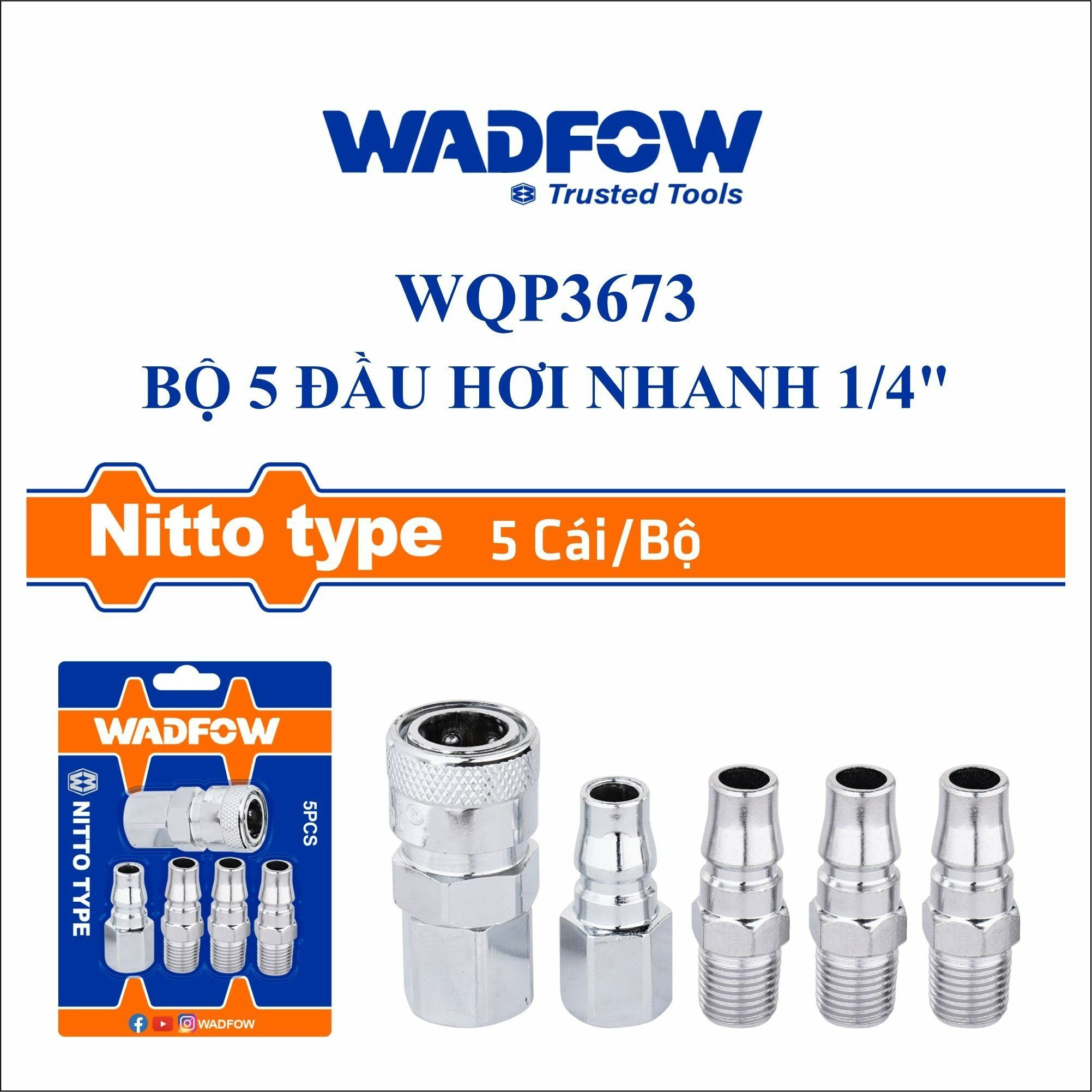  Bộ 5 đầu hơi nhanh 1/4 Inch WADFOW WQP3673 