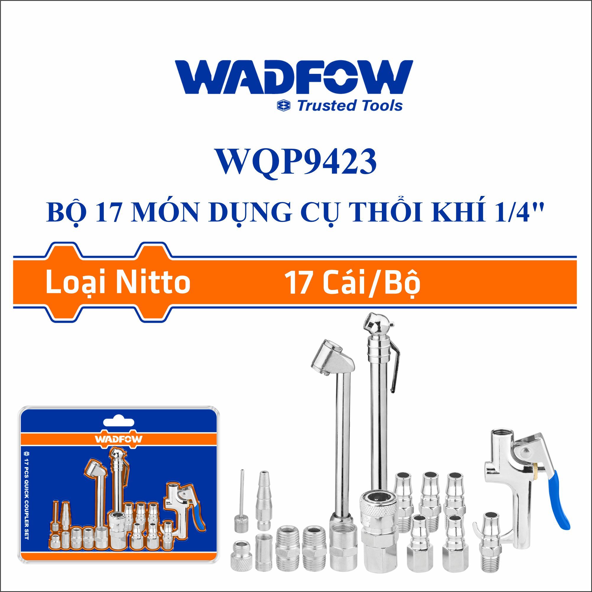  Bộ 17 món dụng cụ thổi khí 1/4 Inch WADFOW WQP9423 