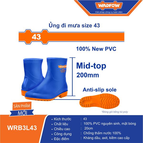 Ủng đi mưa size 43 WADFOW WRB3L43