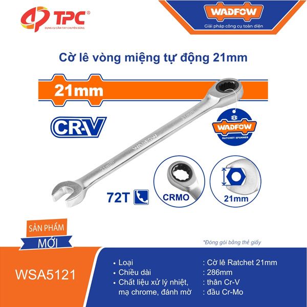 Cờ lê vòng miệng tự động 21mm WADFOW WSA5121