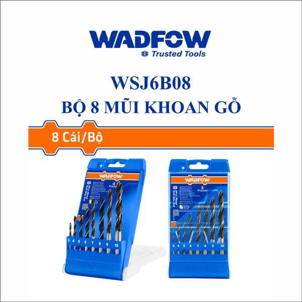 Bộ 8 mũi khoan gỗ WADFOW WSJ6B08