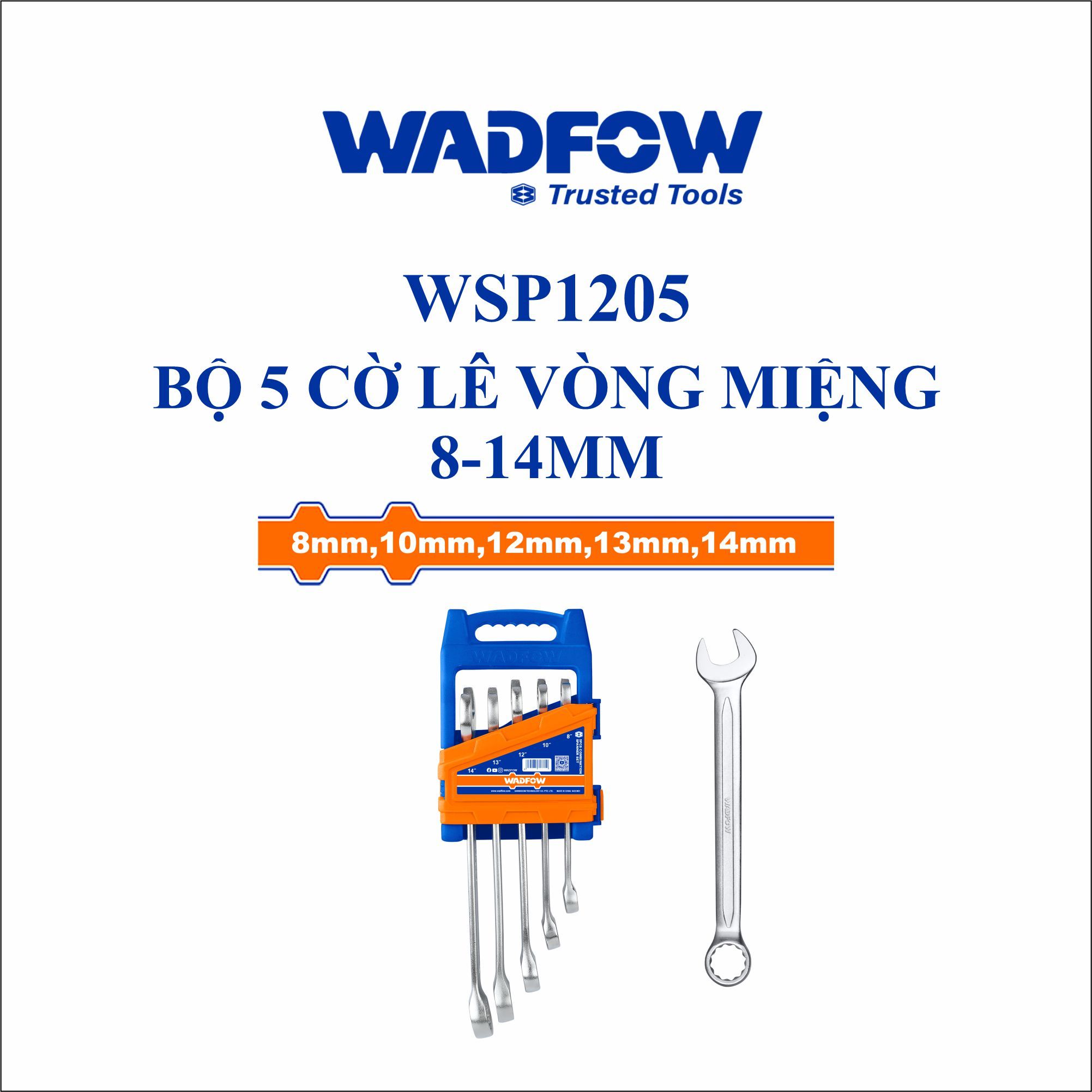  Bộ 5 cờ lê vòng miệng 8-14mm WADFOW WSP1205 