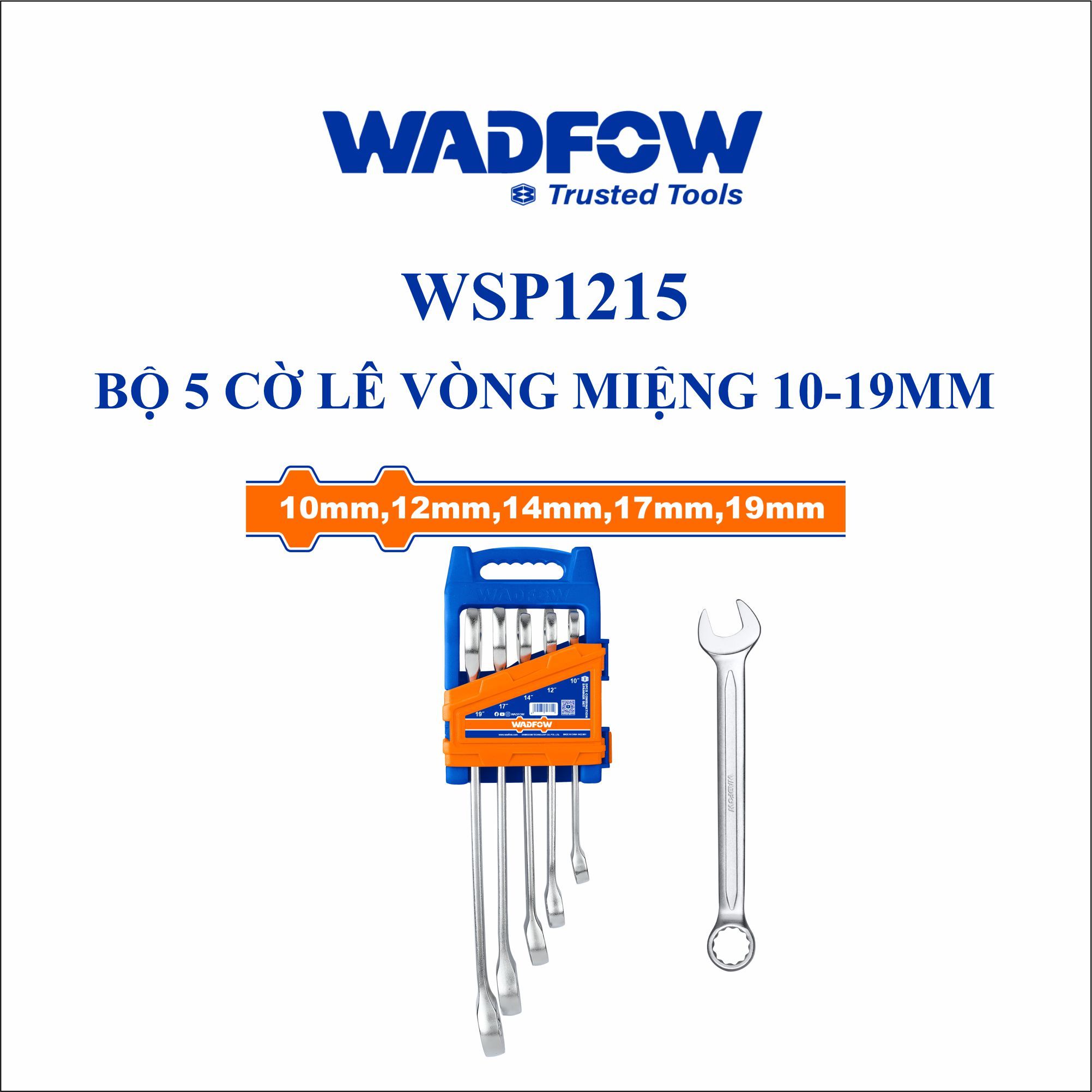  Bộ 5 cờ lê vòng miệng 10-19mm WADFOW WSP1215 