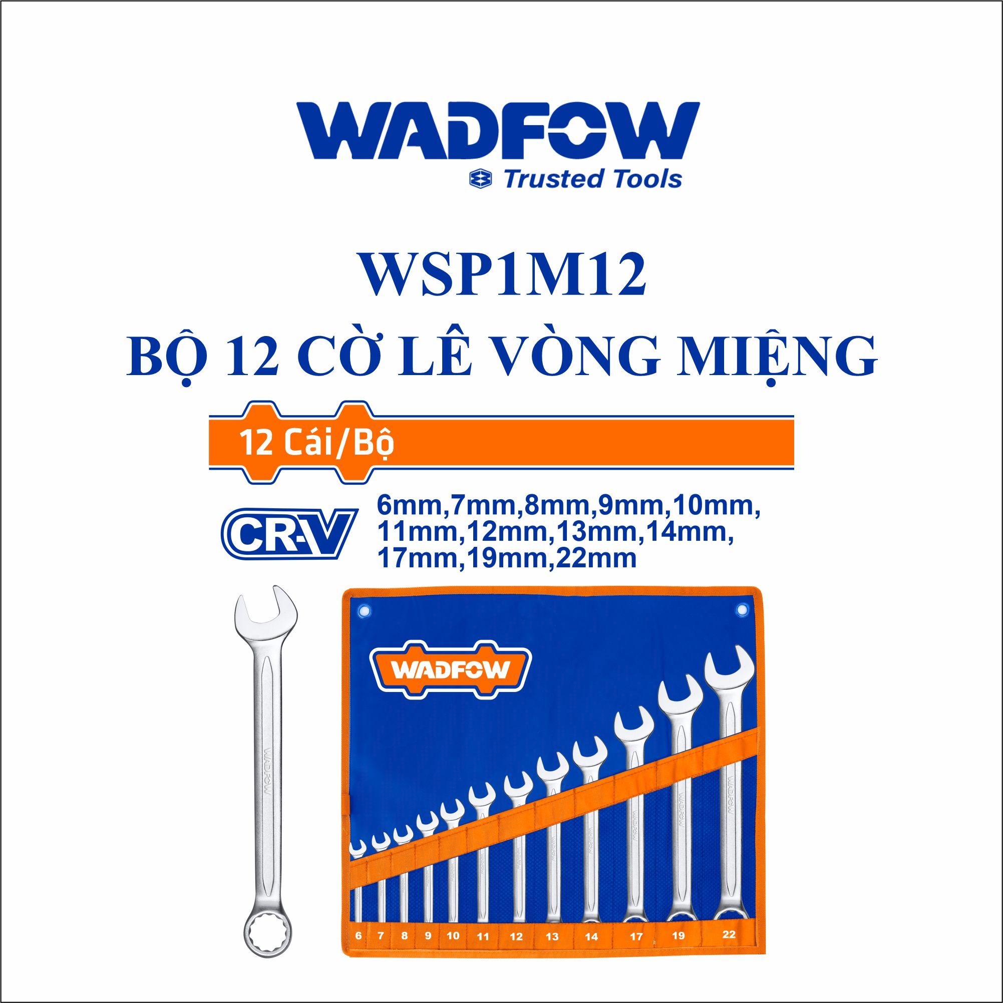  Bộ 12 cờ lê vòng miệng WADFOW WSP1M12 