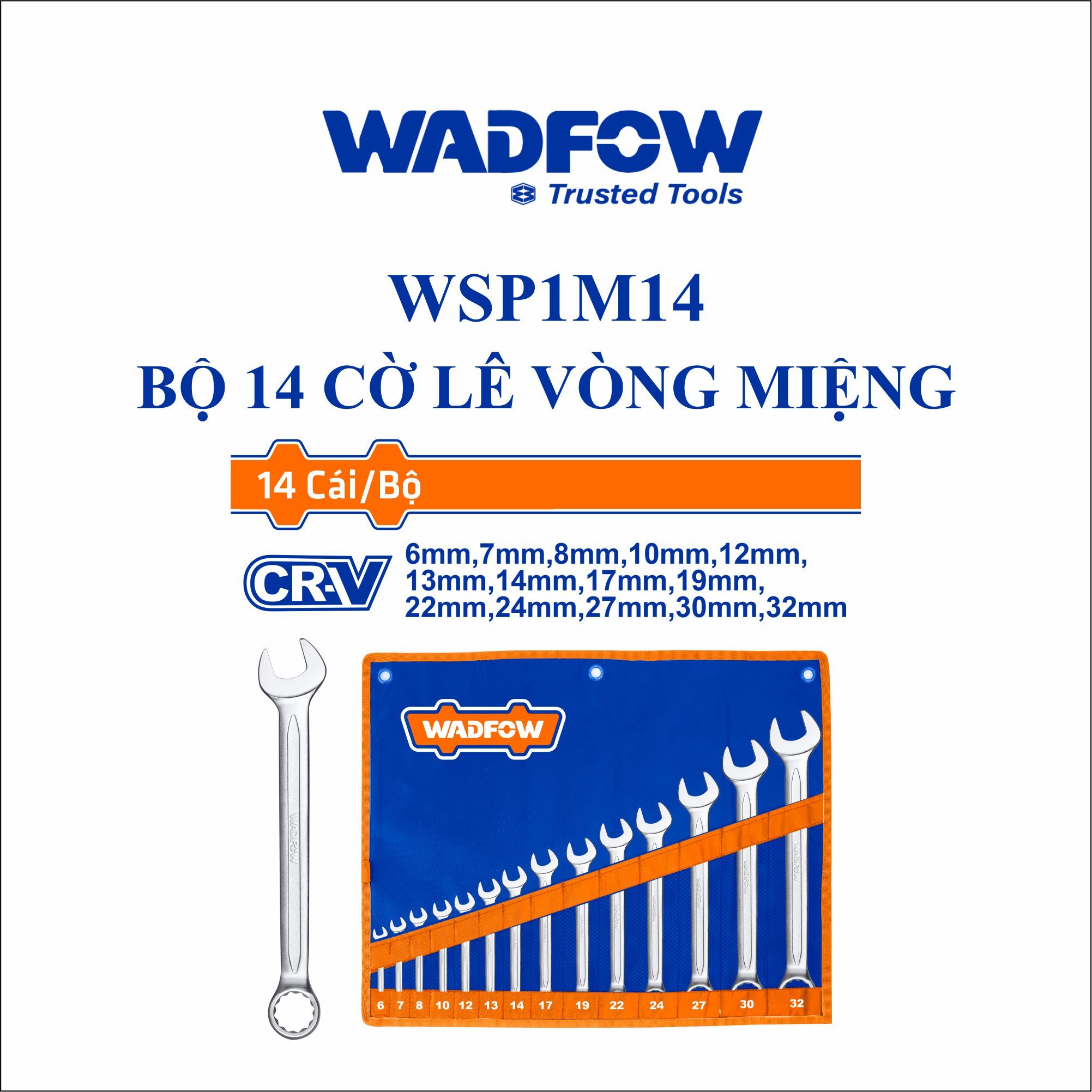  Bộ 14 cờ lê vòng miệng WADFOW WSP1M14 