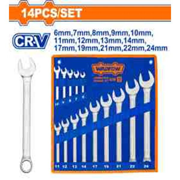 Bộ 14 cờ lê vòng miệng WADFOW WSP1M24