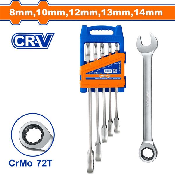 Bộ 5 Cờ lê vòng miệng tự động 8-14mm WADFOW WSP4205