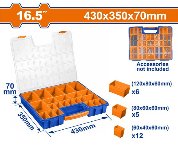 Hộp đựng linh kiện 430x350x70mm WADFOW WTB1611