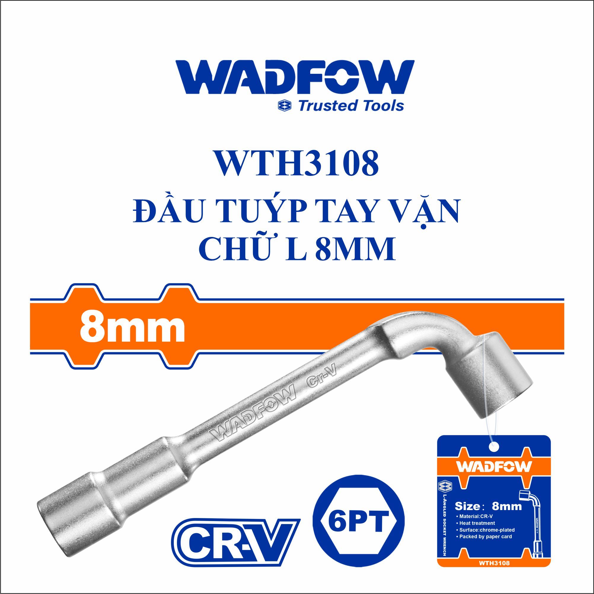  Đầu tuýp tay vặn chữ L 8mm WADFOW WTH3108 