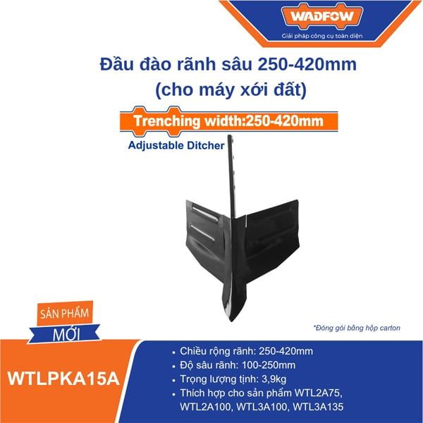 Đầu đào rãnh sâu 250-420mm cho máy xới đất WADFOW WTLPKA15A