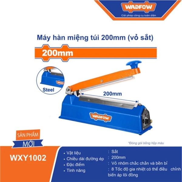 Máy hàn miệng túi 200mm vỏ sắt WADFOW WXY1002