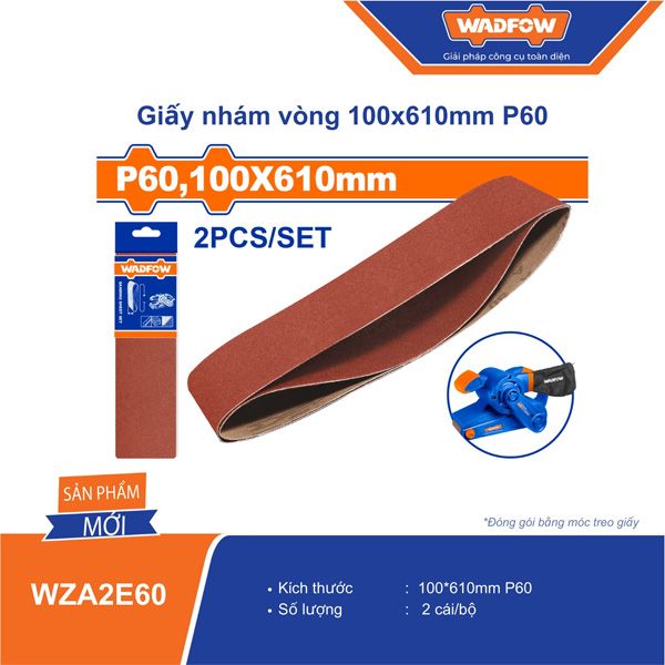 Giấy nhám vòng 100x610mm độ hạt P60 WADFOW WZA2E60