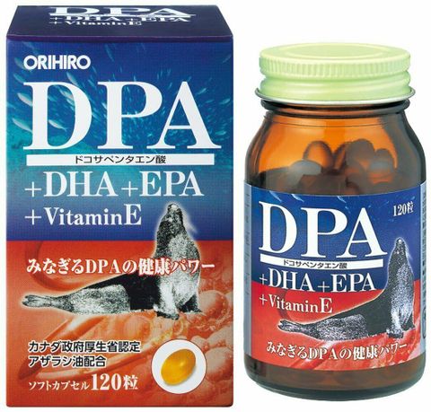 Viên Uống DPA DHA EPA Vitamin E Orihiro Hỗ Trợ Phát Triển Não Toàn Diện | Hộp 120 Viên