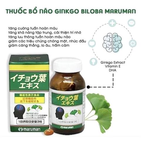 Viên Uống Bổ Não Tiền Đình Ginkgo Biloba Maruman DHA - Nhật Bản