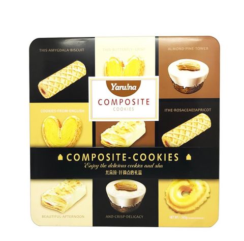 Bánh quy Yaruna Composite Cookies 365gr Hộp thiếc
