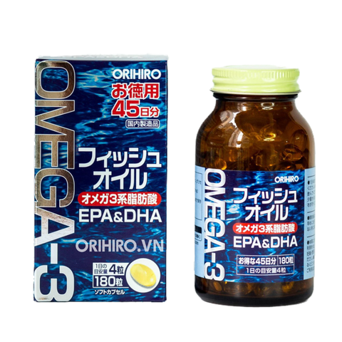 Viên Uống Orihiro Omega-3 EPA DHA Hỗ Trợ Tăng Cường Thị Lực | Hộp 180 Viên