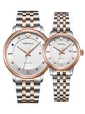 ĐỒNG HỒ TOPHILL TA032G.S7238 + TA032L.S7238 Nam+Nữ dây Thép 316L máy Automatic kính Sapphire 5ATM