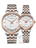 ĐỒNG HỒ TOPHILL TA032G.S7238 + TA032L.S7238 Nam+Nữ dây Thép 316L máy Automatic kính Sapphire 5ATM