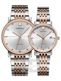 ĐỒNG HỒ TOPHILL TA033G.S7252 + TA033L.S7252 Nam+Nữ dây Thép 316L máy Quartz kính Sapphire 3ATM