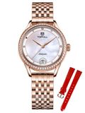 ĐỒNG HỒ TOPHILL TE032L.M3288 Nữ dây Thép 316L máy Automatic kính Sapphire Size 31mm 5ATM