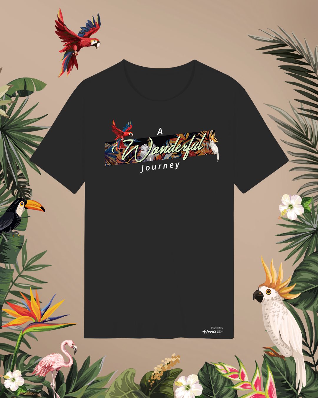  T-SHIRT BLACK TROPICAL - LIMITED EDITION 