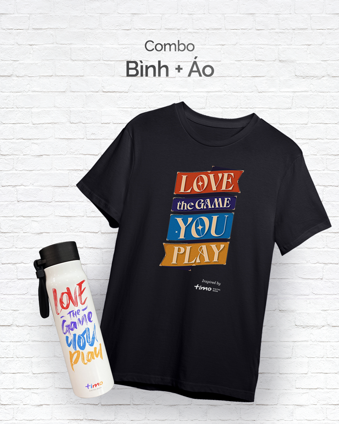  COMBO BÌNH GIỮ NHIỆT + ÁO LOVE THE GAME YOU PLAY 