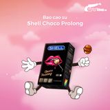  Bao cao su Shell Choco Prolong - Siêu mỏng, kéo dài thời gian, hương chocolate - Hộp 10 cái 