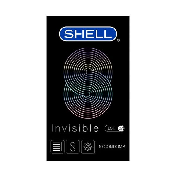  Bao cao su Shell Invisible - Siêu mỏng, chống tuột, kéo dài thời gian - Hộp 10 cái 