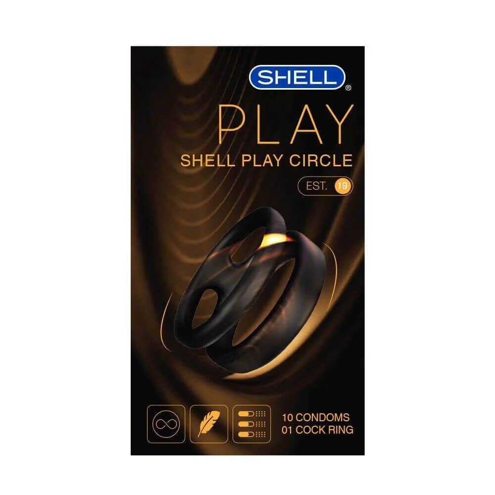  Bao cao su Shell Play Circle 6 tính năng - Hộp 10 cái + 1 vòng đeo kéo dài thời gian 