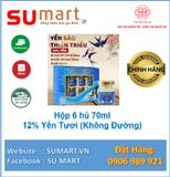  Hộp 6 Hủ 70ml - Nước yến sào cao cấp Thiên Triều 12% Yến Tươi Không Đường 