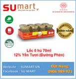  Lốc 8 hủ 70ml - Nước yến sào Cao cấp Thiên Triều 12% Yến Tươi Đường Phèn 