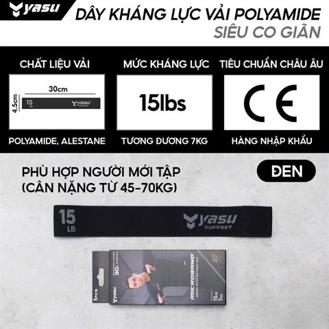 DÂY KHÁNG LỰC TOÀN THÂN ĐEN 15lbs