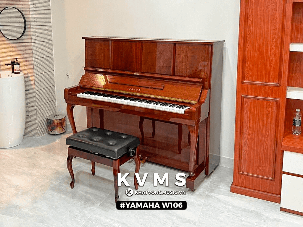 Piano Yamaha W106 màu vân gỗ