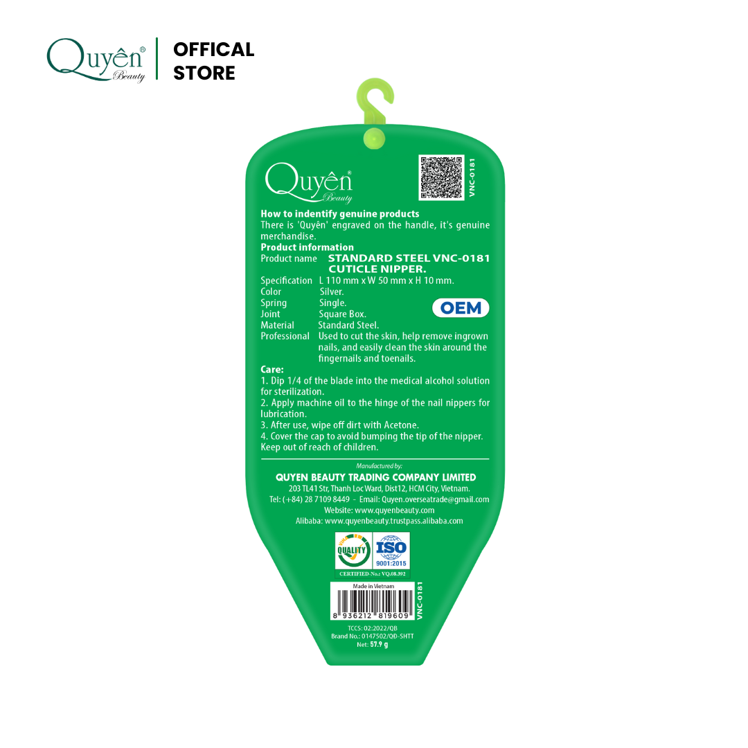 Quyen Beauty Professional Steel Cuticle Nippers VNC-0181