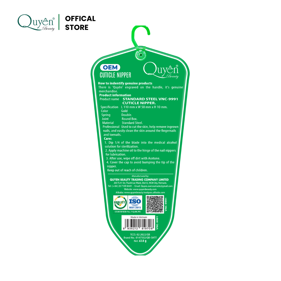 Quyen Beauty Professional Steel Cuticle Nippers VNC-9991